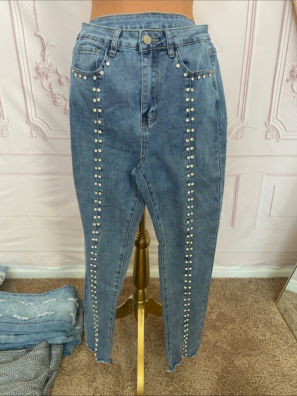 Rhinestone Jean Pants
